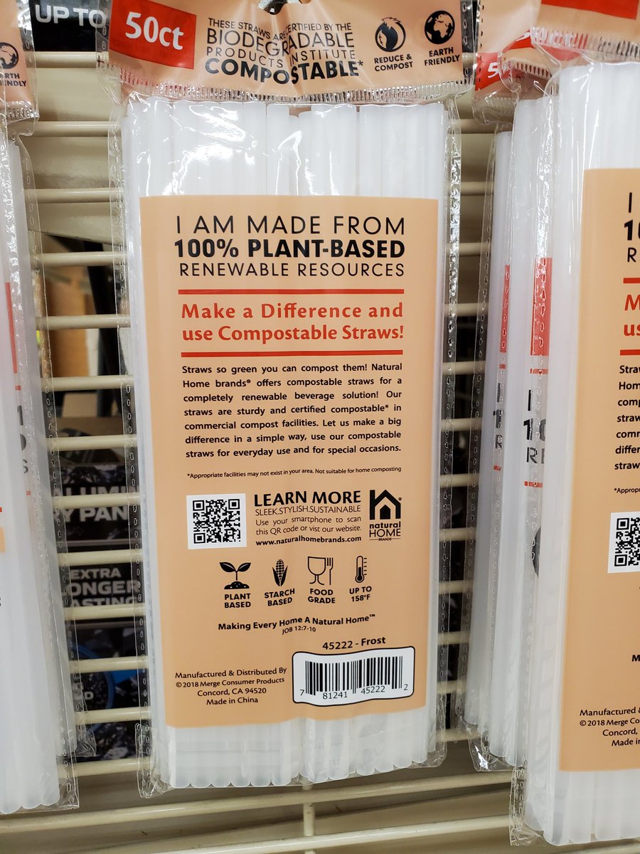 'But why don't you use compostable straws, Spider?'
Show me where on this package it says none of the mysterious 'plant based' materials are things that will kill me.
#suckitableism
