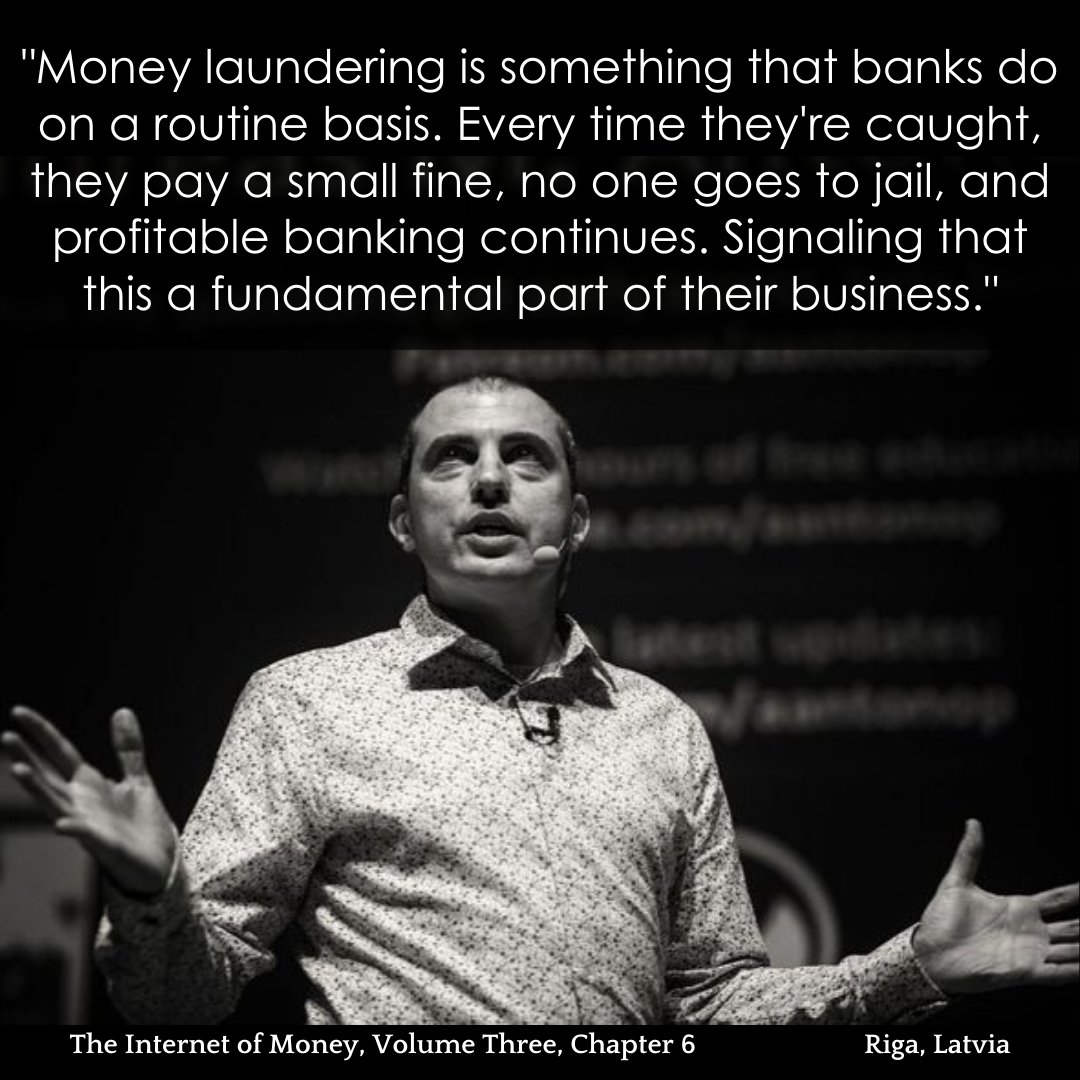 aantonop's tweet photo. At @hodlhodl in 2017, I gave my talk ‘Worse than Useless - Financial Surveillance’, which is now Chapter 6 of #TIOMv3. Who runs the real “dark net”? That question and more answered for you in ‘The Internet of Money - Volume 3’: https://t.co/Tf7trZEQuj https://t.co/9iyYZbaMJp