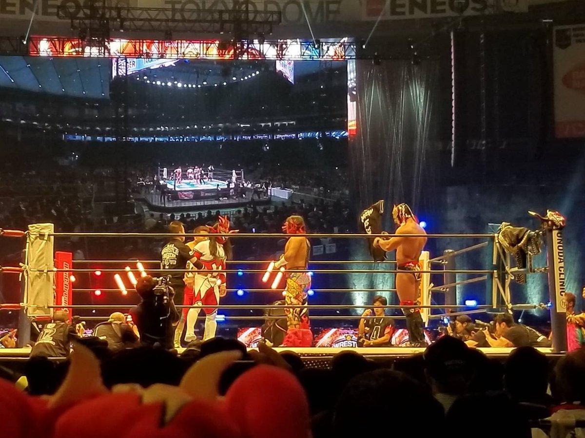 Tamashii_njpw's tweet photo. 本日の新日本プロレス・東京ドーム大会の試合速報ぜよ！

第1試合
獣神サンダー・ライガー引退試合
×ライガー、佐野直喜
vs
○高橋ヒロム、リュウ・リー

ライガー選手、プロレスラーとして幕を閉じる。ぜよ！  #njpw  #njwk14 https://t.co/d6waRDvwZd