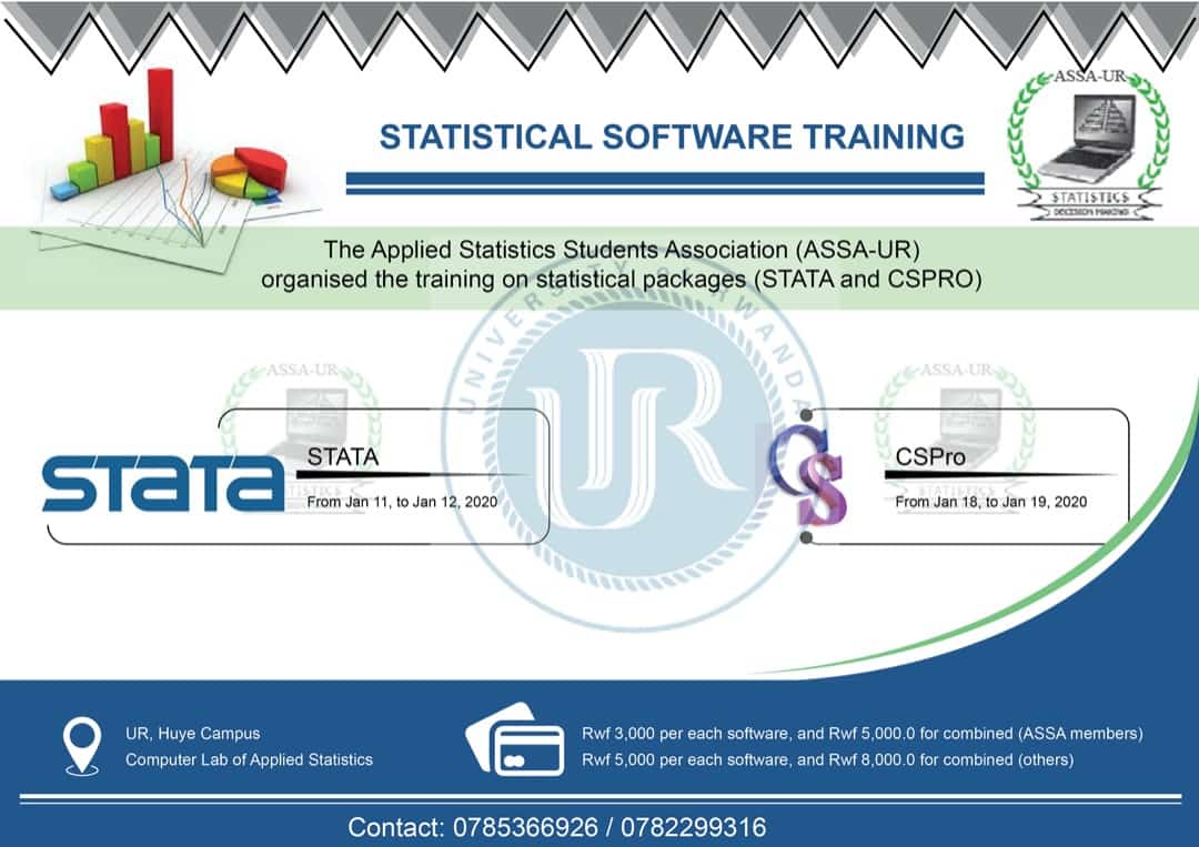 This another opportunity to get University of Rwanda recognized certificate after building your capacity by statistical software Stata &amp; Cspro