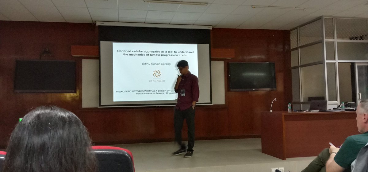 A very intriguing talk by Bibhu Rajan Sarangi on the effects of confinement on the growth of multicellular cancer clusters. #phenotypicheterogeneity #physicsofcancer