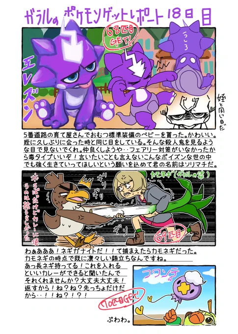 ガラルのポケモンゲットレポート18日目
五番道路の育て屋さん 