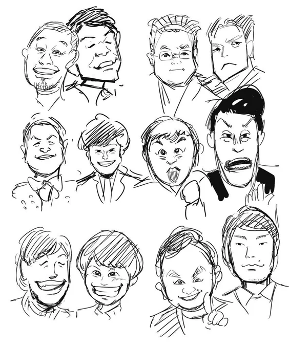 昨日5分で似顔絵を描く練習しました? 