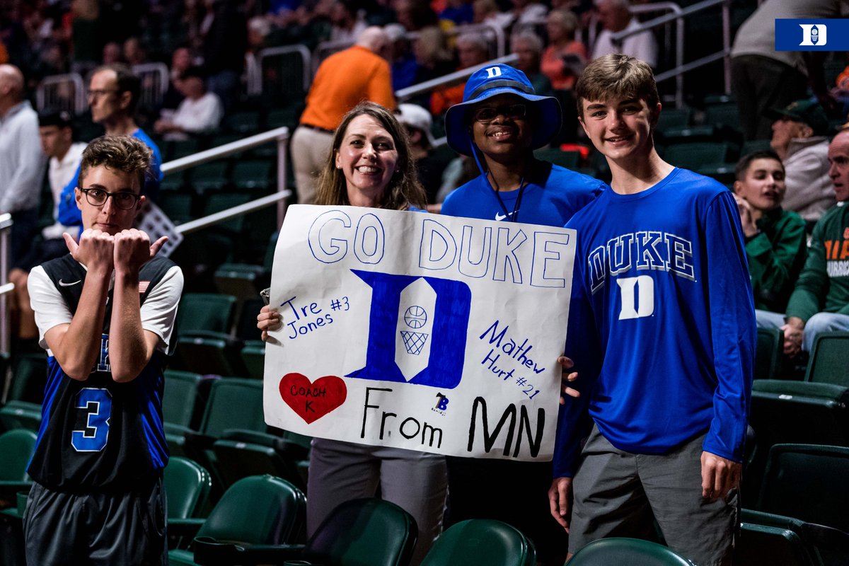 DukeMBB's tweet photo. S/O to the Duke fans out here showing love in Miami!

🔵 Got about 36% of the gym pulling for the road squad

#StayCrazie https://t.co/33AdQSSgPE