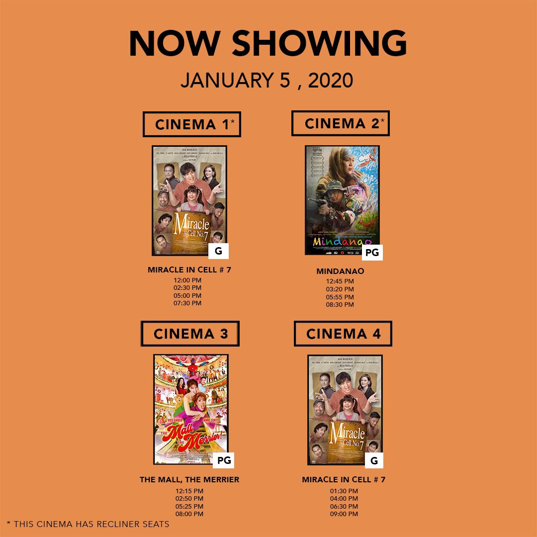 AyalaThe30th's tweet photo. Treat your loved one with a movie date today!
Now Showing: Miracle Cell No. 7, Mindanao and The Mall, The Merrier. Book and buy your tickets at https://t.co/yb8BQt3x70 #AtThe30th #AwakenAmazing https://t.co/O8djdD9hHO