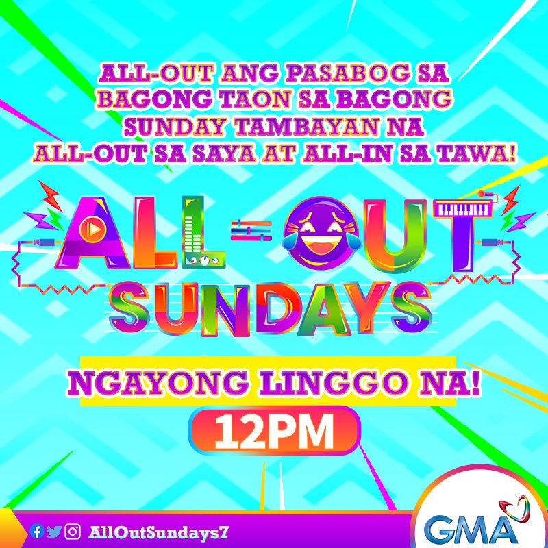 AllOutSundays7's tweet photo. Time to go all-out at 12 N.N. later! #AllOutSundays na! https://t.co/LohyM2IZZg