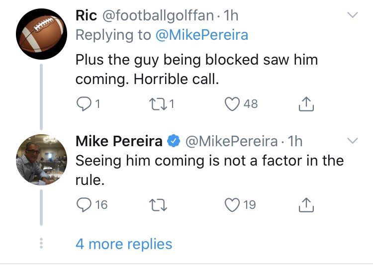 rowdy_Razor's tweet photo. It’s called a “blindeside” block.. what are we even doing here, Mike? #MakeNFLGreatAgain https://t.co/nXauANENK6