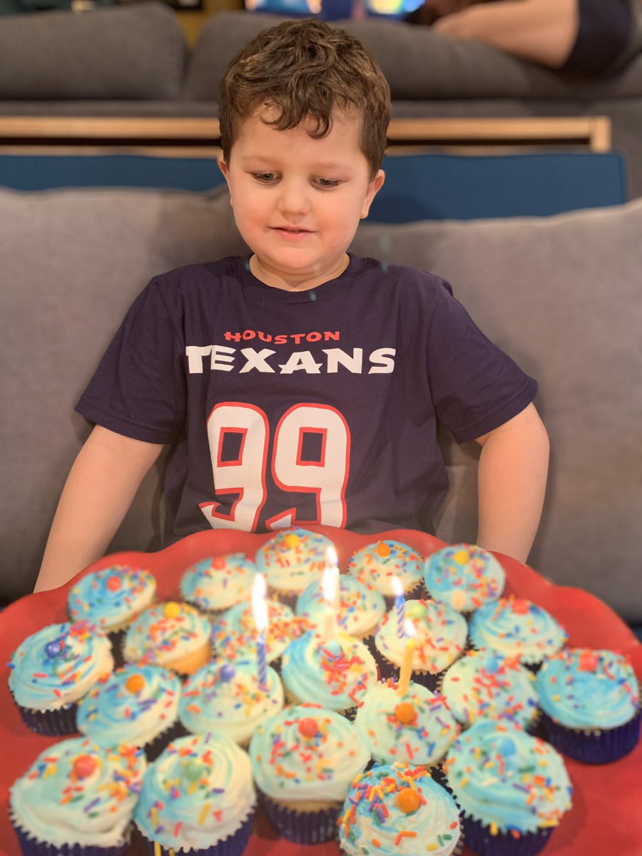 KTimmrn's tweet photo. @JJWatt thanks for the birthday win JJ and the Texans!  Celebrating my 6th birthday and watching you in Elkhorn, Wisconsin! https://t.co/3QyyNu1cvn