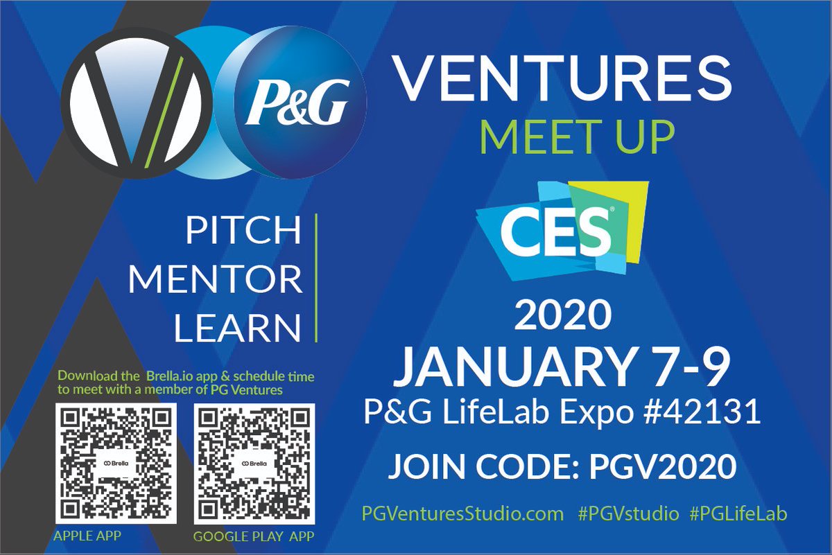 Attending #CES2020 and want to pitch your idea, get insights or want feedback on your product? Now is your chance to get a 1:1 meetup with experts across different disciplines. Sign in to the community by clicking here and use our code PGV2020 to join us next.brella.io
