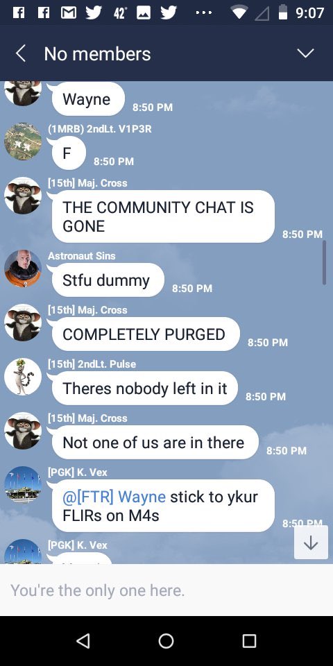 MilsimNews's tweet photo. Breaking: We have been Informed that Line CC and a JTO chat have been purged. 1/2 https://t.co/F4dMur2NOV