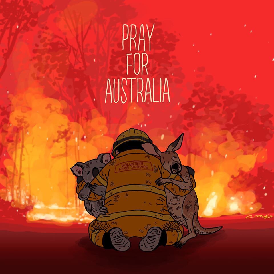 GoChun5's tweet photo. #PrayForAustralia #firefighters credit to cusonlo https://t.co/KLdZopVI8P