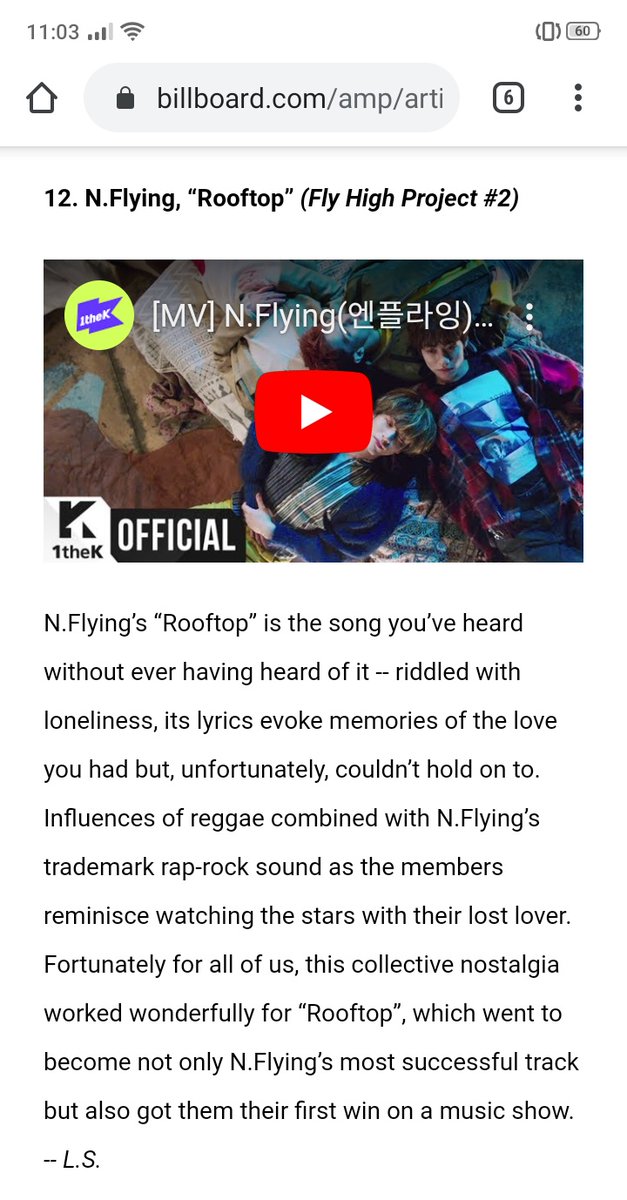 NFiaLysa's tweet image. Remember that N.Flying's 'Rooftop' was included in 25 best kpop songs of 2019 on Billboard? *chef kiss*
billboard.com/amp/articles/n…
#NFlying #엔플라잉