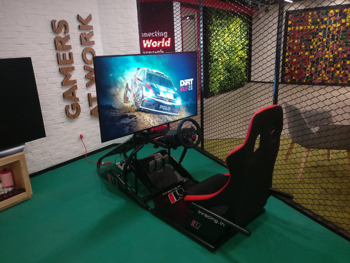racing_india's tweet photo. How about some 55" of 4k goodness?
Our Sim cockpit setup supports upto 55 inch TV's for that almost real world immersive experience!
#inracing
#simulator
#cockpits #esport
#corporate #corporategames
#zynga #gamersatwork #logitech #sony #playstation4 #racing #rally #dirtrally https://t.co/eSB0hrNB3M