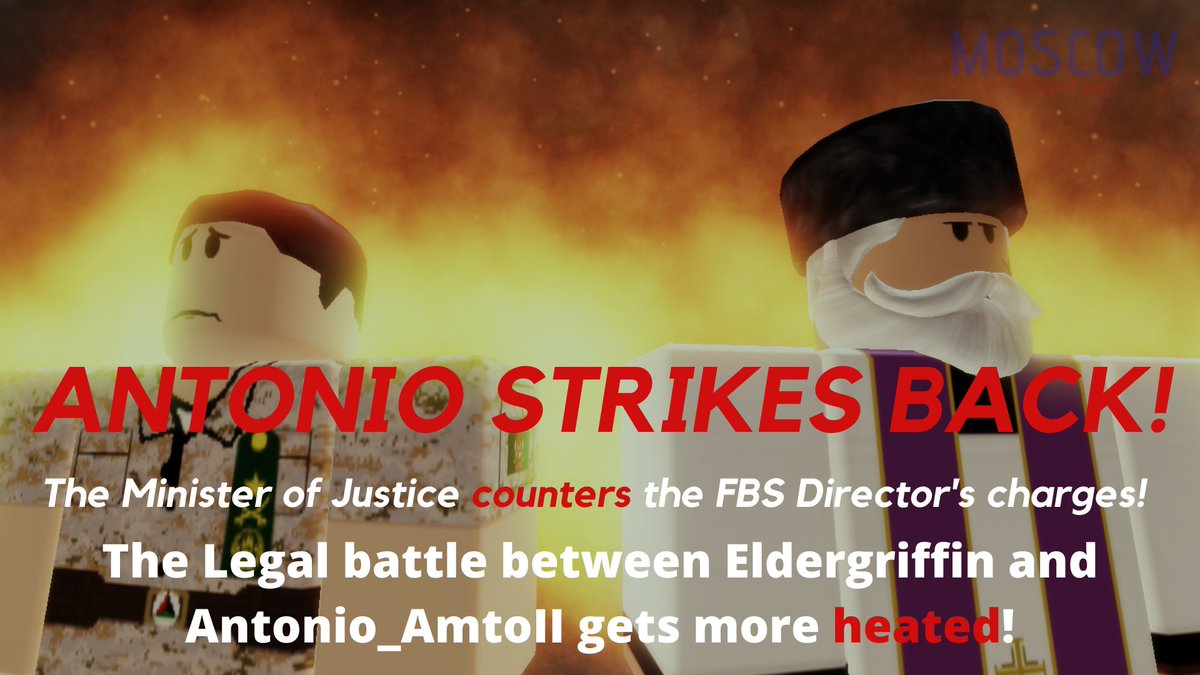 MistrosRBX's tweet photo. #MistrosMedia #MoscowObserver
@AntonioAmatoII presses charges against Eldergriffin to counter Elder's arrest warrant on him.
How will Eldergriffin response to this?
Will Elder drop the charges?
Who will win this case? https://t.co/yykS7JF9gu