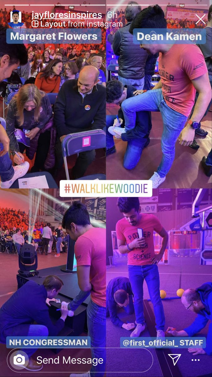 LASER3284's tweet photo. Beyond cool that Jay Flores promoted 3284’s #WalkLikeWoodie 
Dean Kamen signed his #WalkLikeWoodie Converse and so did Woodie’s wife, Margaret!  We hope #WalkWithWoodie made her smile!  Thank you Jay. #FIRSTweets https://t.co/vVDjYn1sEv