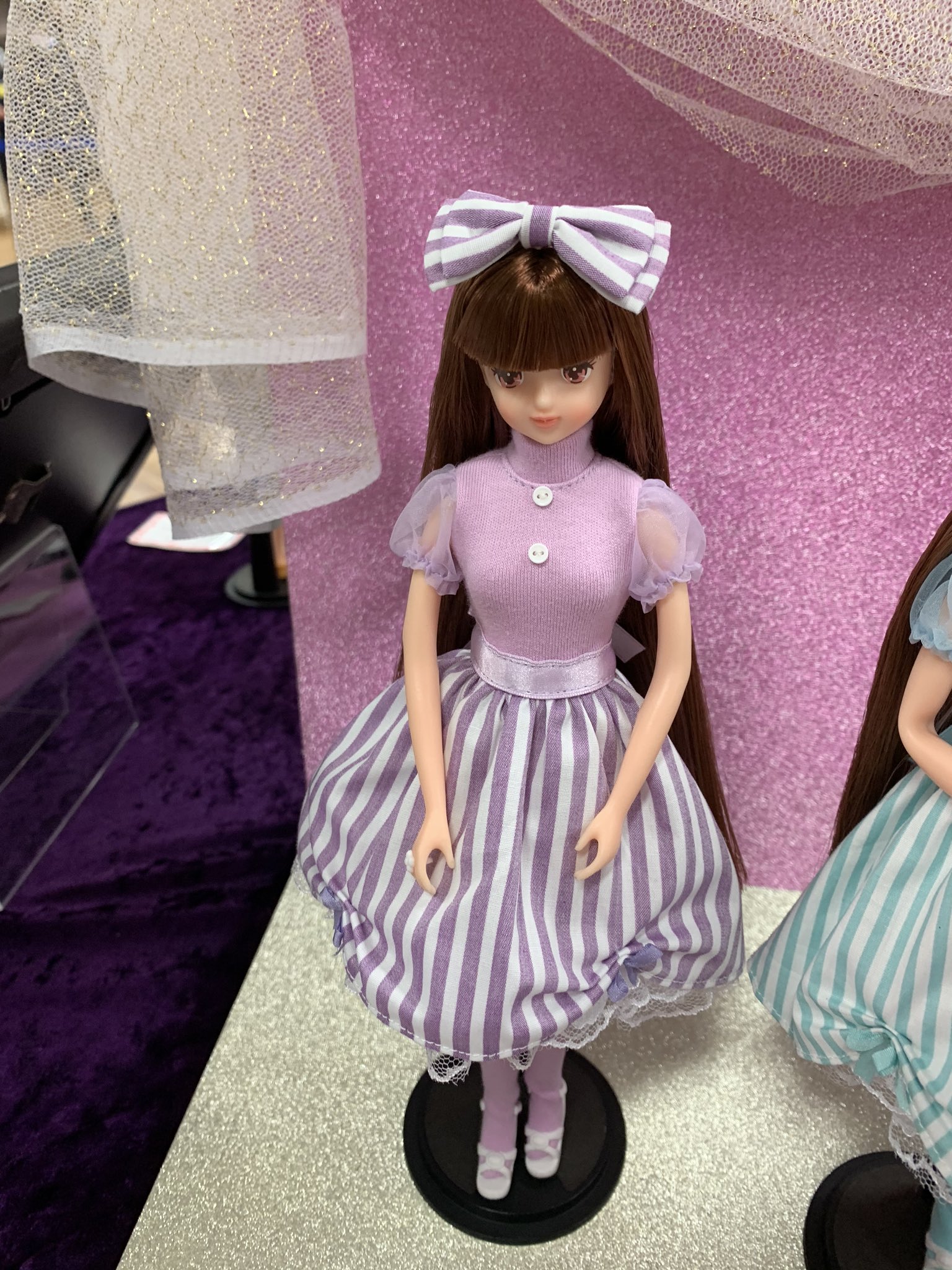 ゆ*ん様 ジェニーフレンド27cmドール服 くすみピンク♡レースと