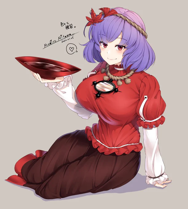 今年初描き神奈子さま。色々練習中。 