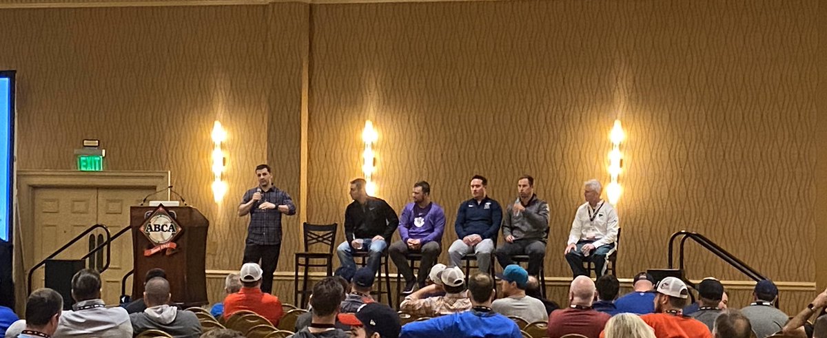 MSUDenverBSB's tweet photo. Head Coach Ryan Strain (@ryan_strain) was one of the key speakers at the @ABCA1945 Hot Stove Baserunning clinic tonight in Nashville 

#GetRowdy🔴🔵 | #GBD https://t.co/GVnQf38r7m