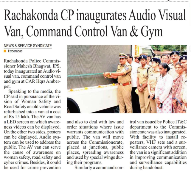 MalkajgiriCop's tweet photo. #Rachakonda_Police_Commissioner Mahesh M Bhagwat, IPS, inaugurated an #Audio_visual van #Command_control van. https://t.co/1woTdgHlTi