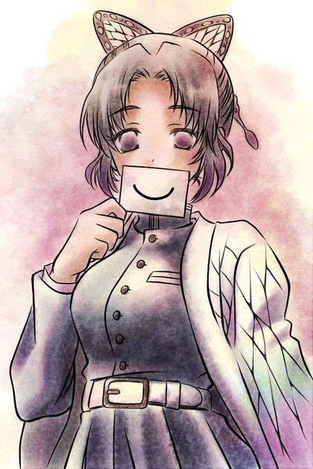 はきりさんがTwitterに投稿した胡蝶しのぶ(鬼滅の刃)のイラスト。