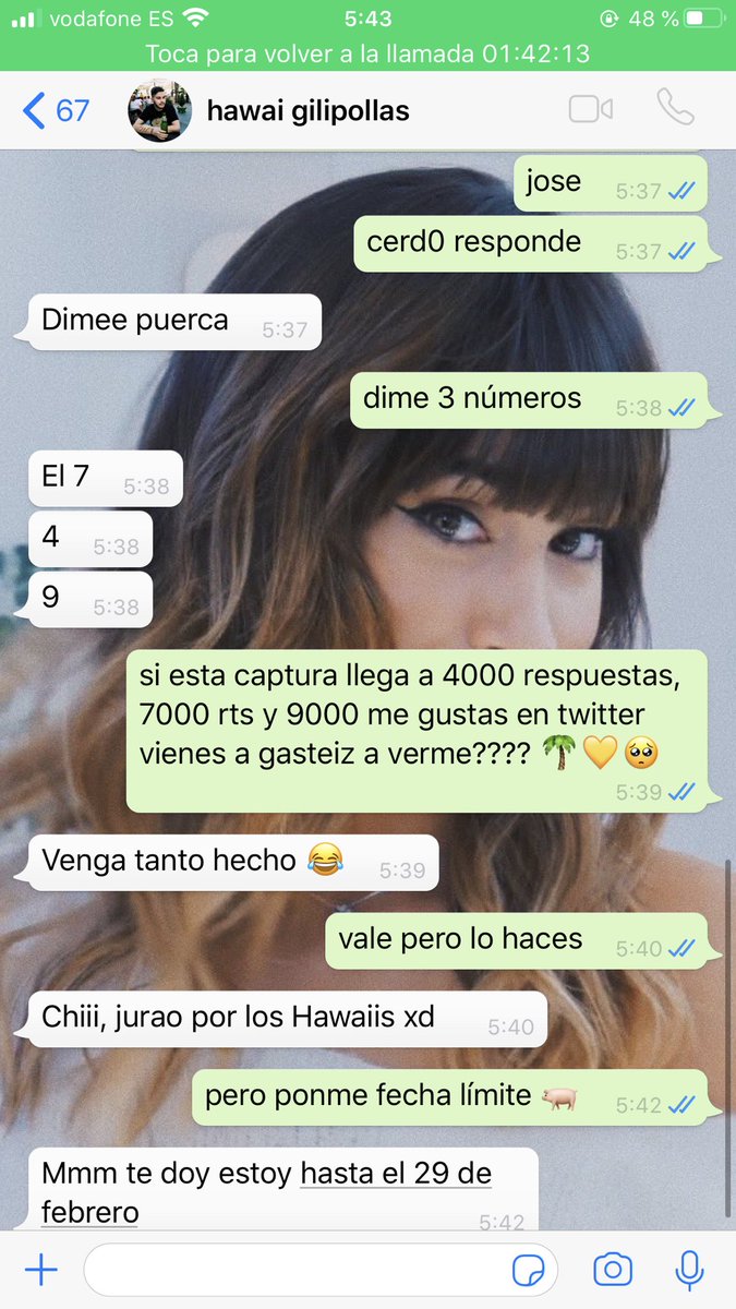 Hola!!! Me ayudáis porfa, que llevo hablando con él todas las madrugadas y quiero poder abrazarle fortísimo por fin. 💛