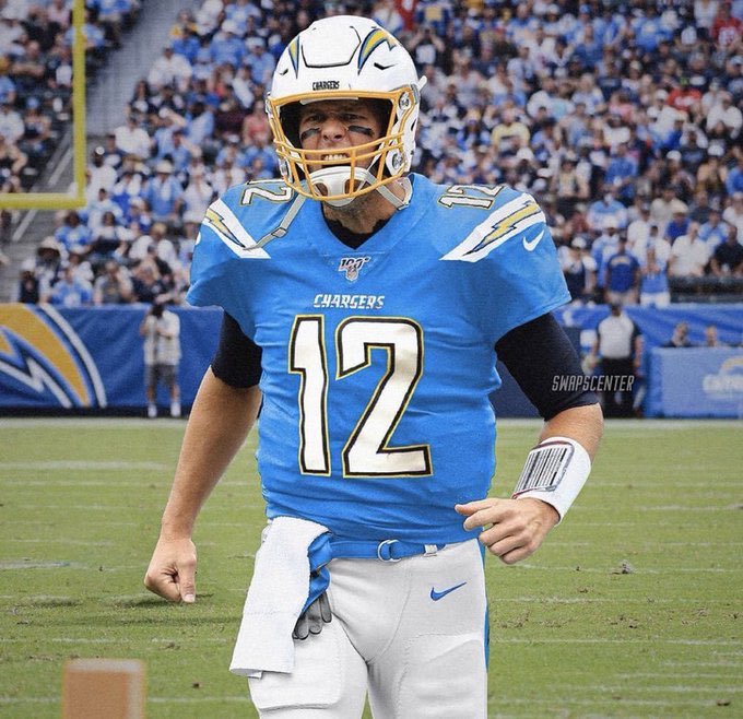 brady in a chargers uniform