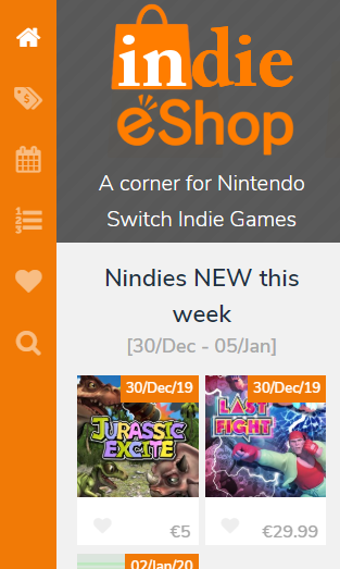 Indie_eShop's tweet photo. We are back!
New design with many new features
+Daily update of sales &amp; coming Nindies
+Inclusion of OpenCritic rating for the TopGame
+Support for multiple eShop countries for price comparison (so far EU,UK,ZA &amp; RU)
+My List with filter for Rating&amp;Sales

https://t.co/IyRScjyCF7 https://t.co/qvcqSK4x6e