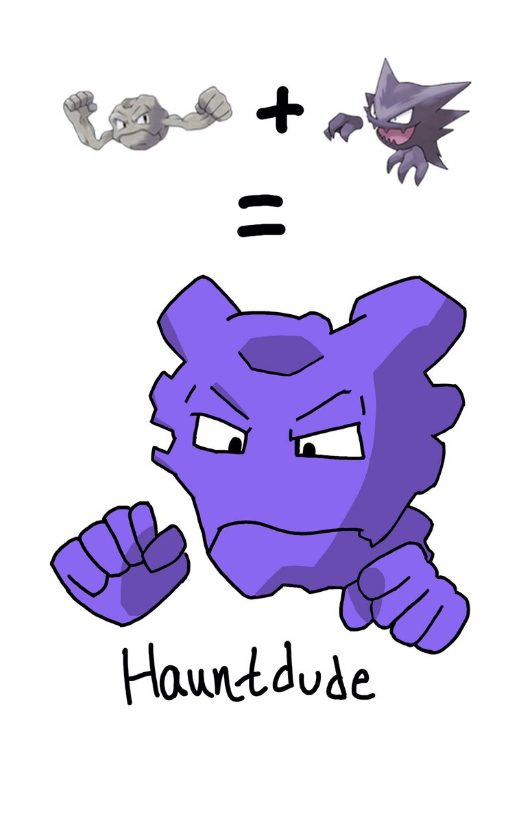 TheCapedCritic's tweet photo. A little #Pokémon to finish the night off. #drawing #mashup #geodude #haunter https://t.co/NVYjasBkkn