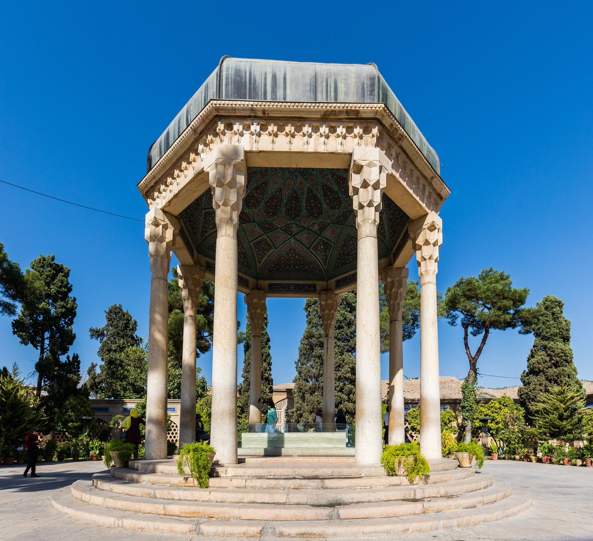 Pavilion of tomb of Hafez, image by Diego Delso and from Wikimedia