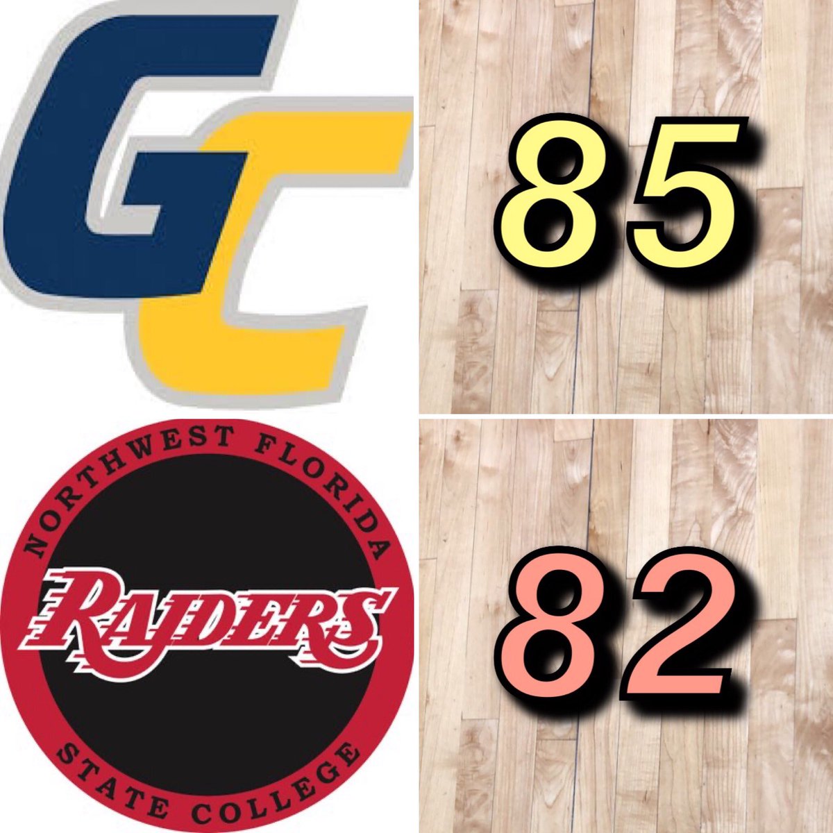 It’s a final from Niceville, Gulf Coast defeated Northwest Florida tonight in double OT! The Commodores move to 13-3 &amp; 1-0 in the Panhandle conference. #coastalchaos🌪