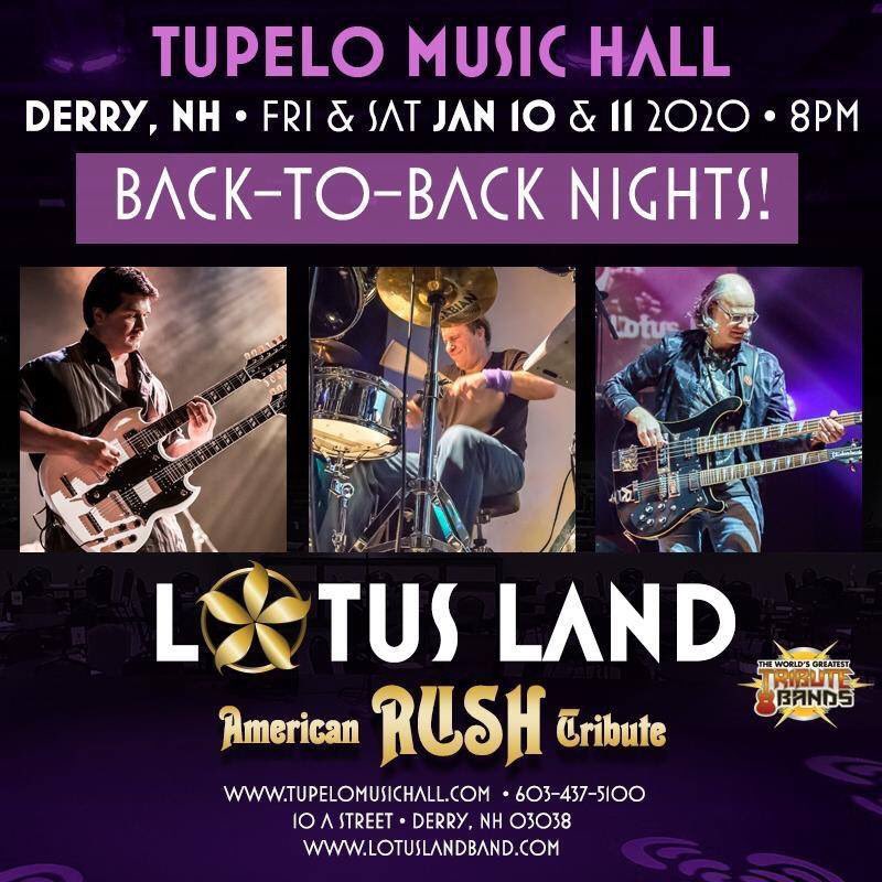 LotusLandTrbute's tweet photo. Hello NH RUSH fans!!   After two sold out shows in PA we are approaching two sold out shows in NH.    We hope to see you on Jan 10th or 11th.    https://t.co/9SanUvSTdr https://t.co/RLo7yyphk6