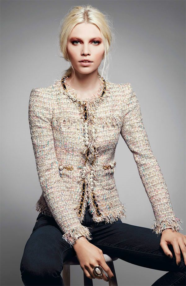 Genny Cropped Tweed Jacket In Blue 20 Off Editorialist in 2025 Tweed jacket Tweed Jackets