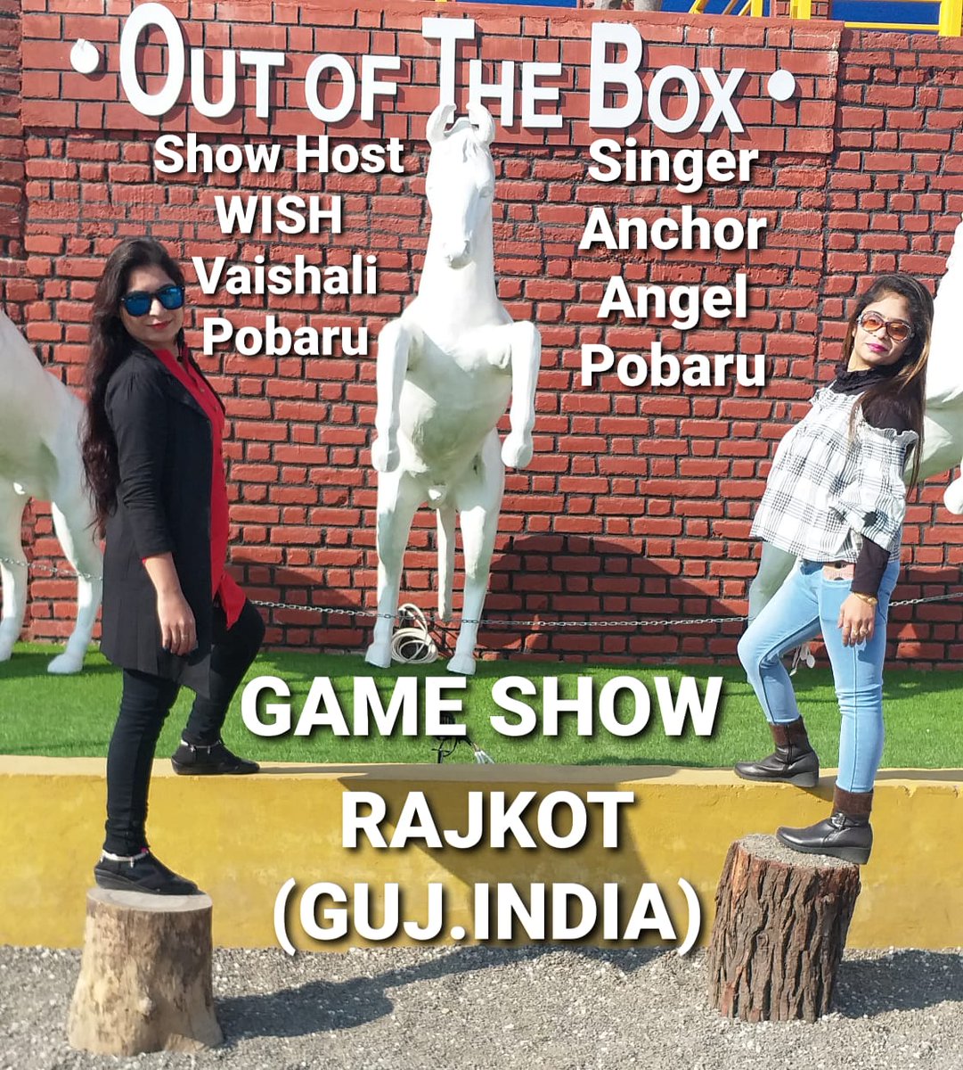 PobaruD's tweet photo. Ready for today Morning Game Show by #VAISHALI_POBARU &amp; #ANGEL_POBARU #showhostwish #SingerAngel #Anchor #Singer #Rajkot #OTB means at OUT OF THE BOX AMAZEMENT PARK - RAJKOT
#RajkotStar #StarExclusive #GameJokey #FashionBlogger #writer #stylist #myfanpage #mystyle #fashion https://t.co/6c45hNoUGt