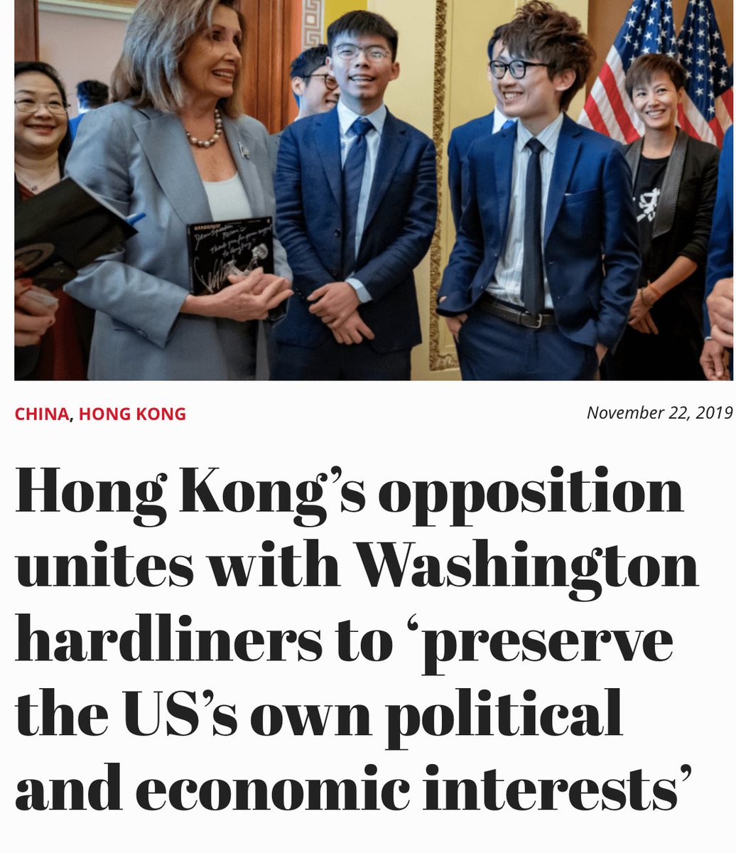 6of6 #HongKong is a  #US/ #CIA sponsored enabled  #ColorRevolution funded via criminal  #NGOIndustrialComplex  #HongKong targeted by  #US as  #HybridWarfare & Multivalent  #Propaganda strategy destabilisation OP of competitor  #China. #NED  #HKDC  #Soros https://thegrayzone.com/2019/11/22/hong-kong-opposition-unites-washington-hardliners/