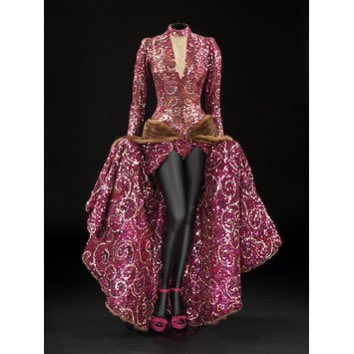 ICOMCostume's tweet photo. On the 12th day of Christmas, the spectacular costume worn by Ginger Rogers as Liza Elliott in the film Lady in the Dark, designed by Edith Head, 1944. It cost $35,000, making it the most expensive costume of its time. @V_and_A #adozendaysofdresses #festivefashions #redrobes https://t.co/WQzJf9Ohku