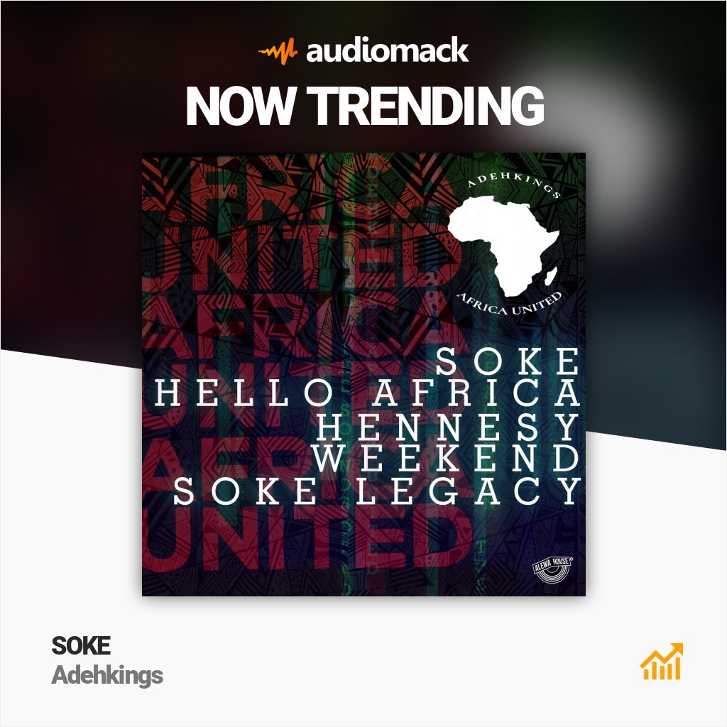 alewahouse's tweet image. Ladies &amp;amp; Gentlemen, @AdehKings has joined the leaque of Africa’s biggest artists! with #Soke TRENDING at No. 2 WORLDWIDE under #AFROBEAT by @audiomack Congratulations #ADEH👑