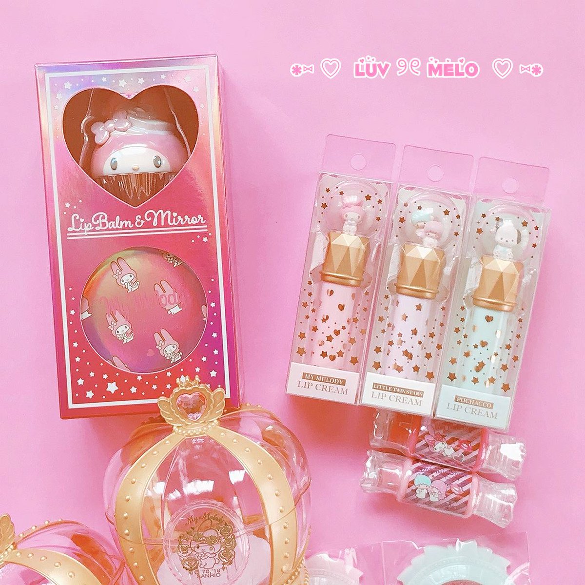 Kanaめろ 少しずつ復活 ﾟ マイメロ キキララ ポチャッコ サンリオ購入品 カップケーキ形 リップクリーム ミラー リップクリーム ティントリップ えらんでつめるおしゃれセット サンリオ サンリオレトロ ゆめかわ ゆめ