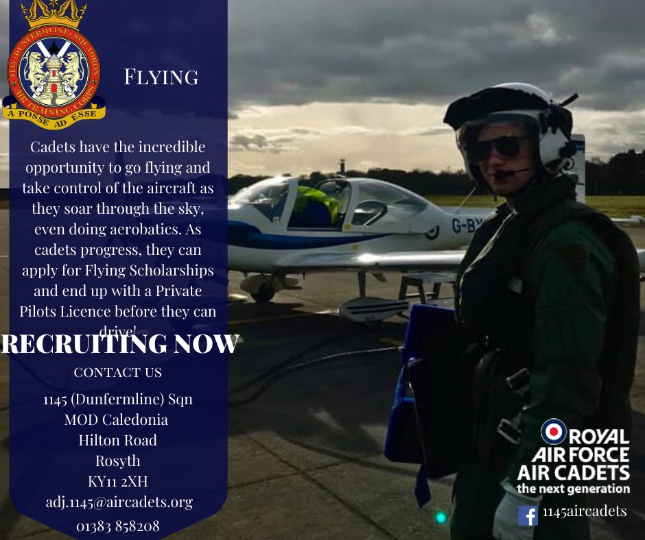 Recruiting now for our intake on 20th January.
Fancy trying something new? Come join us at 1145 squadron.
