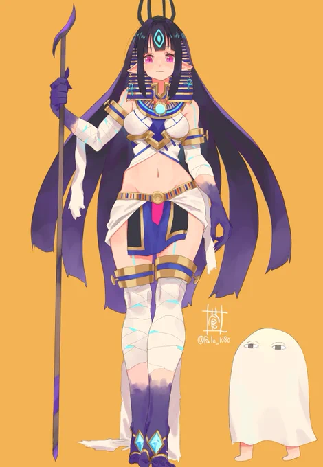 カサネちゃん(エジプト風)
後ろは見えませんが、アヌビスのお面をつけてます
手足は公式資料集準拠で…
某キャラっぽいのは、すみません 