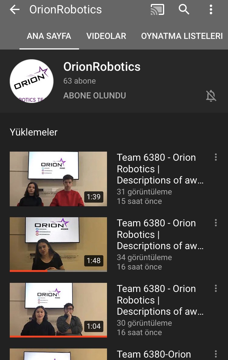 FRC ödüllerini Türkçe olarak açıkladığımız “Descriptions of awards“ videolarımız YouTube kanalımızda yayında. Bio’daki linki kullanarak ulaşabilirsiniz. 
İyi seyirler!

#frc #frcturkey #belikefrc #orionrobotics #team6380 #kickoff2020