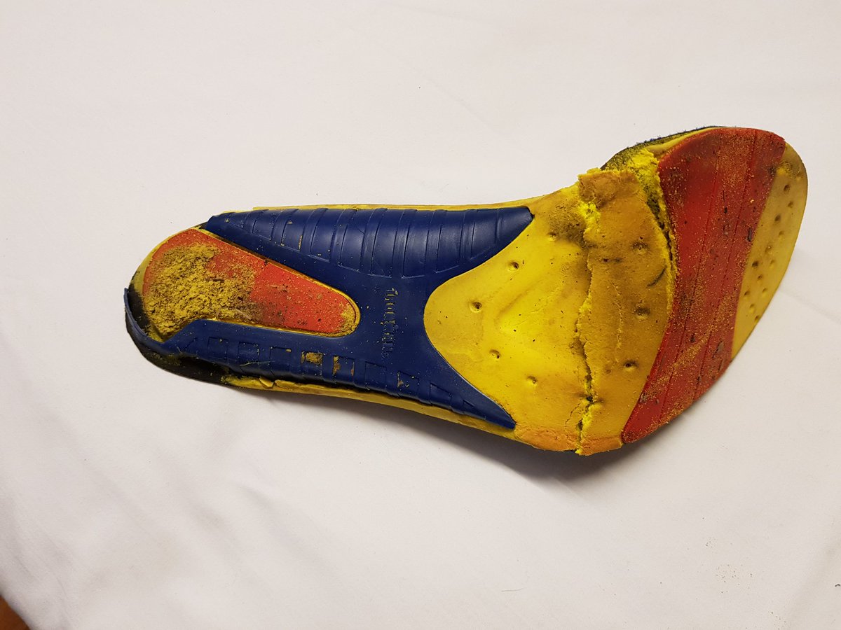 ProfJonBeard's tweet photo. Spenco Ironman Allsport insoles @SpencoMedical disintegrated after less than a year of infrequent use in my walking boots. Clearly 'allsport' doesn't include walking! #insoles #walking #orthotics https://t.co/wjewtnRW8I