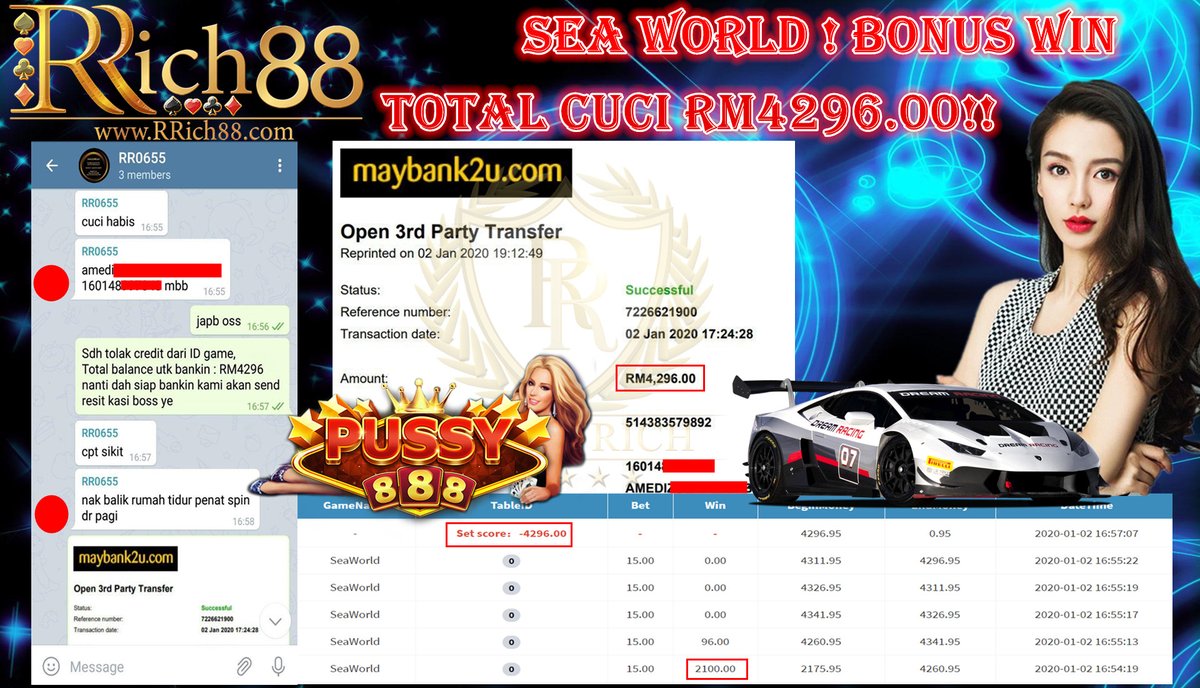 rrich888's tweet photo. SeaWorld B0nus Game Total Menang Rm4296 !!!
100% bayar penuh, takde Block Takde Kencing !!
Saja dekat Company Royal Rich [RRICH88]
📲Whatsapp: https://t.co/e79k8qFFjU
📲Wechat id: royal858 / royal126
📲Telegram No. : 01135649001
#rrich88 #royalrich #918kiss #xe88 #SeaWorld #mega https://t.co/vLM6NhohFx
