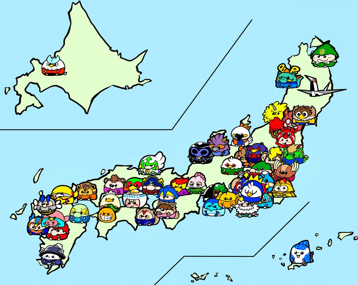 Jリーグマスコット日本地図2020
#jleague 