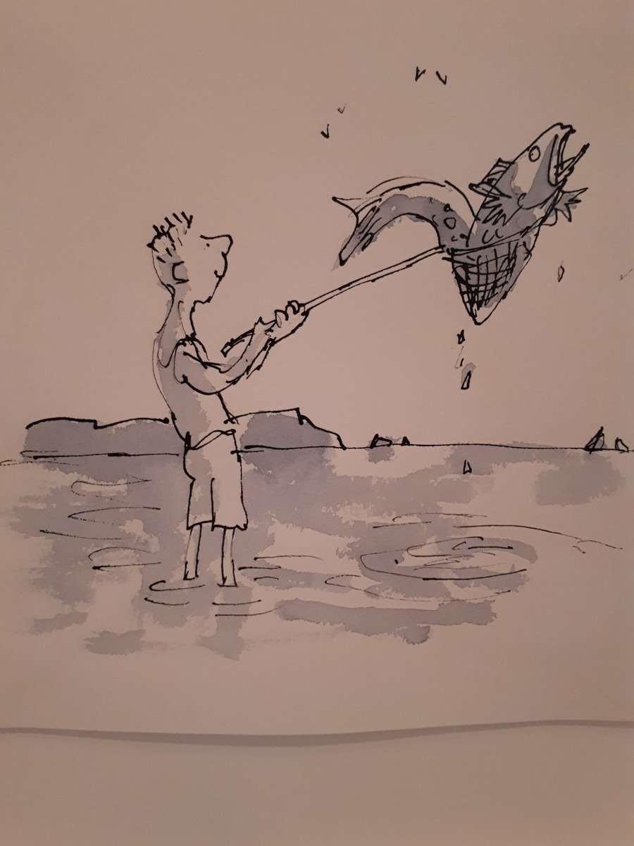 Also some great drawings by Quentin Blake on show at Hastings Contemporary @_art_on_sea #drawing #penandink #quentinblake #hastings #hastingscontemporary #jerwoodgallery #paddling