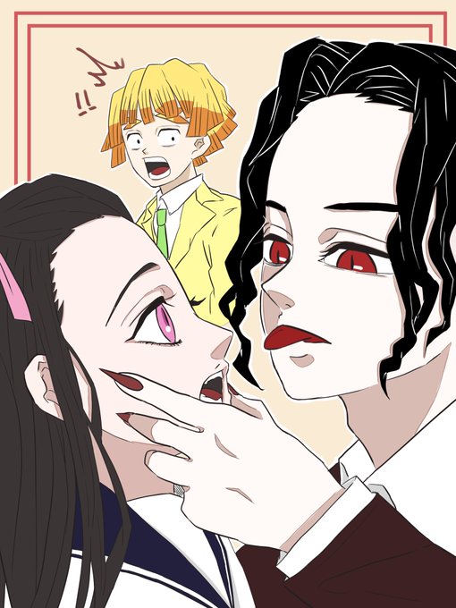阿吽さんがTwitterに投稿した竈門禰豆子(鬼滅の刃)のイラスト。