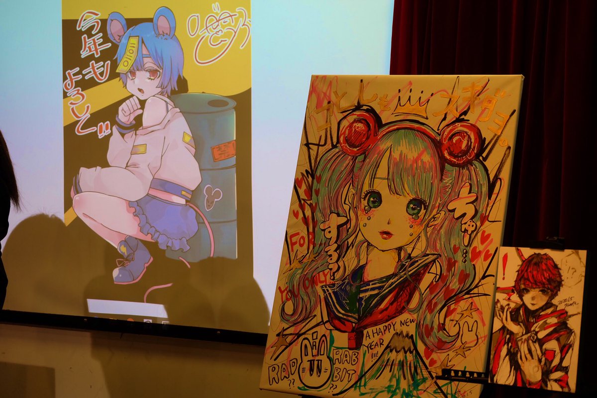 kamechan0920's tweet photo. ライブペイントイベントその④
本日出演していた3名のイラスト✨
1.5時間も描き続けている姿をただひたすら眺めていましたw
尊い絵ばっかりや…😇👏👏👏
#野良いぬ #おくさきなおみ #ケビンばやし #DLOP https://t.co/ocxmlrV9kx