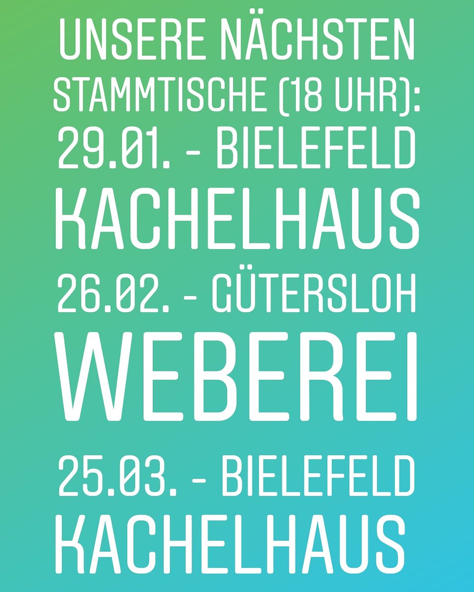 Hier die Daten unserer kommenden Stammtische 🍻🇪🇺 Kommt gerne vorbei! 🤗
Beim nächsten Stammtisch, am 29. Januar, ist auch der Ortsverband der DiEM25 dabei 😊 #jefspirit