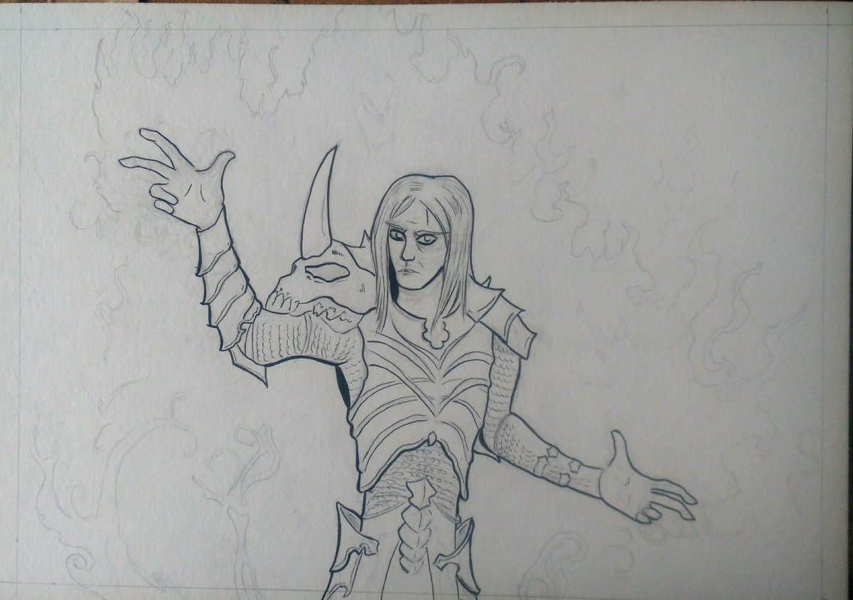 Tallowick's tweet photo. WIP of my first monthly fanart of 2020. Some of you might recognise it or be able to guess from a certain announcement regarding a new installment to a certain series made late last year ^^

Now let's hope whatever twisted force determines the outcome of watercolours has mercy https://t.co/ADeEJUtomD
