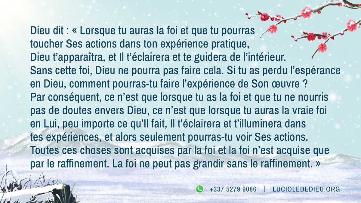 EvangiledeDieu's tweet photo. Évangile du jour
Ayez foi au milieu des raffinements pour voir l'acte de Dieu
#Louange  #gloire   #laBible #Seigneur #Dieu #prière 
 📱📲APP：https://t.co/JqtjnyNLi2 https://t.co/0iPuXDYiKq