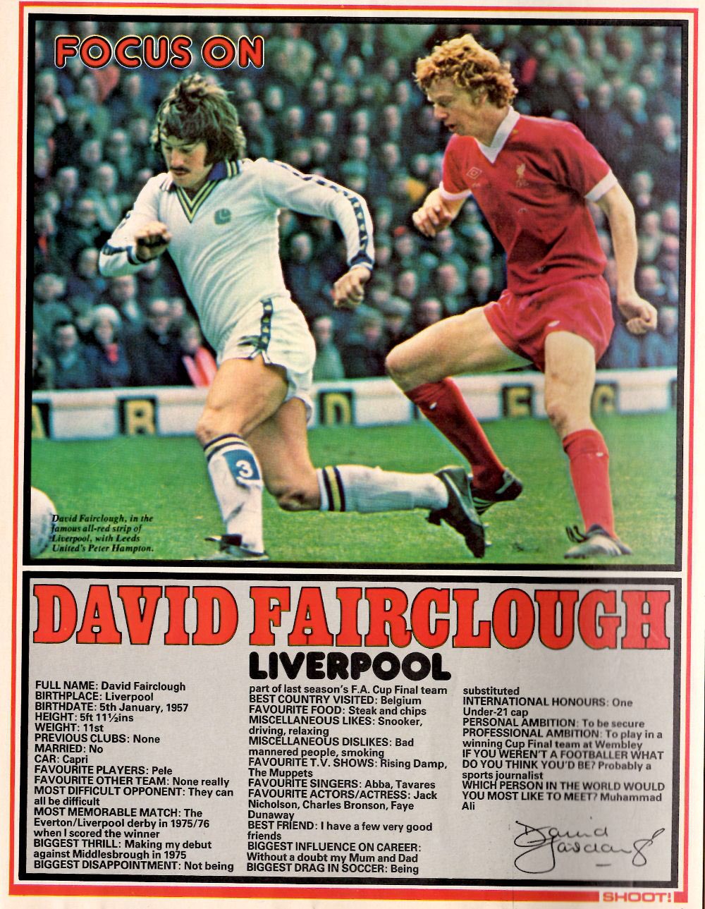 Happy Birthday legend David Fairclough who won 3 Leagues & 2 European Cups but who always wanted that 